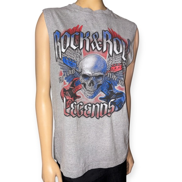 Rock & Roll men’s Legends Graphic Sleeveless  patriotic grey Muscle Tank size S - Picture 2 of 7